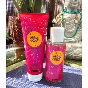 Victorias Secret PINK Berry Glitz set, body mist and lotion